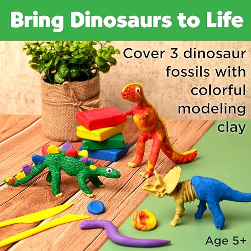 Creativity for Kids Create with Clay Dinosaurs - Build 3 Dinosaur Figures with Modeling Clay, small - WoodArtSupply