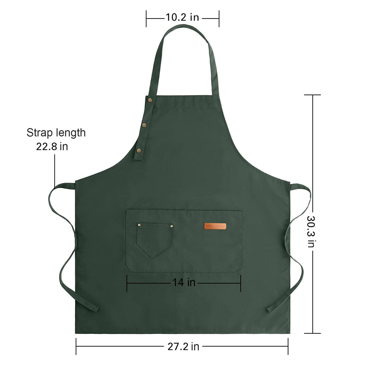 LOYGLIF Apron for Men Women with Adjustable Straps and Large Pockets, Canvas Cotton Cooking Kitchen Chef Bib Aprons Waterproof Green LOYGLIF