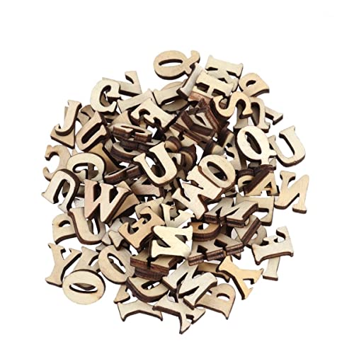 MAGICLULU 50PCS Blank Capital Letter Wood Chips Unfinished Wooden English Alphabet Natural Wooden Capital Letters for DIY Craft Home Decoration (No MAGICLULU