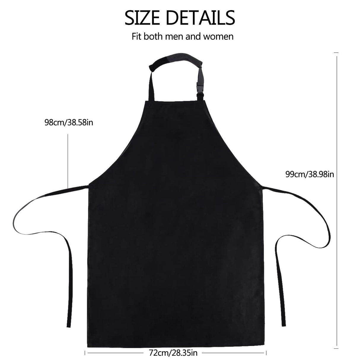 Homsolver 2 Pack Waterproof Rubber Vinyl Apron for Men, 39" Lightweight Chemical Resistant Industrial Work Apron, Adjustable Plastic Aprons for Homsolver