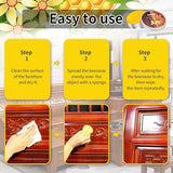 PIPIHUA Beeswax Furniture Polish, Wood Seasoning Beeswax for Furniture Waterproof & Repair Wood Wax to Protect & Care, 1pc Beeswax with Sponge(Lemon) PIPIHUA