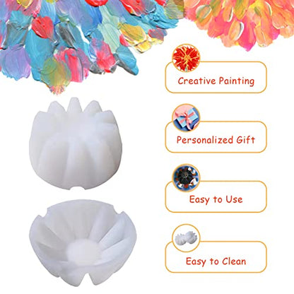 6Pcs/Set Flower Pour Cups Silicone Split Cup for Paint Pouring Acrylic Pouring Flower Strainers Fluid Art Pour DIY Resin Molds for Making Painting - WoodArtSupply