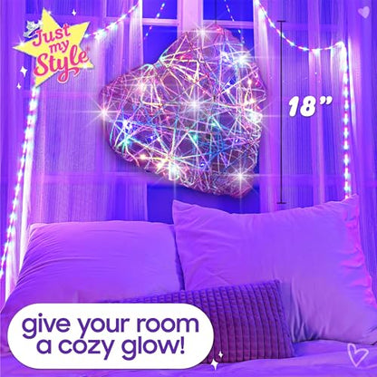 Just My Style Light-Up String Art, Makes Large Light-Up Heart Lantern, 20 Multi-Colored LED Bulbs, Crafts for Girls and Boys Ages 8-12, DIY Arts and