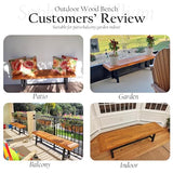 Sophia & William Outdoor Bench Patio Benches Acacia Wood Weatherproof, 63" Wooden Garden Bench Backless Narrow Long Clearance for Front Porch Locker Sophia & William