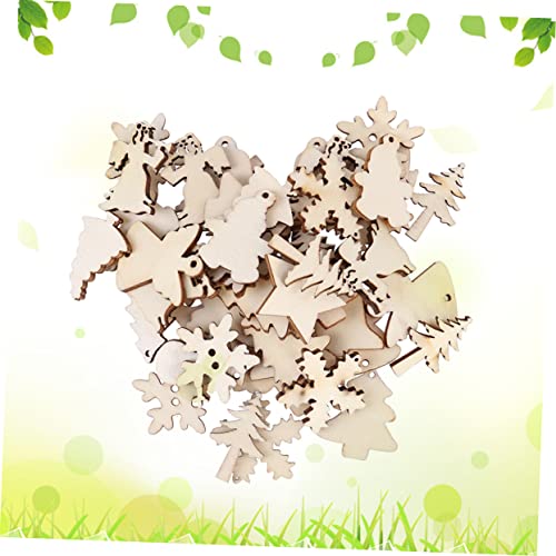 TEHAUX 100PCS Natural Unfinished Wood Slices Christmas Rustic Decor Unfinished Christmas Ornaments Unfinished Wood Crafts Centerpieces Rustic Wood TEHAUX