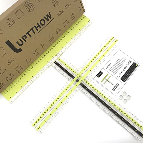 UPTTHOW T-Shirt Alignment Ruler Guide Tool to Center Designs Acrylic Transparent Movable T ruler Set for Heat Press Adult Kids Children Little Boys - WoodArtSupply