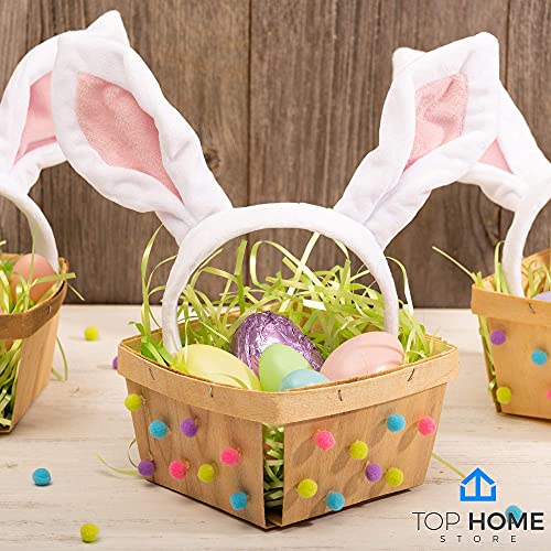 One Quart Wooden Gift Baskets (10 Pack); for Picking Fruit or Arts, Crafts and Decor; 5.75” Square Vented Wood Boxes TOP HOME STORE