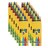 Trail maker Wholesale Bright Wax Coloring Crayons in Bulk 24 Pack, 5 Per Box in Assorted Bundle Art Sets (24 Pack) Trail maker