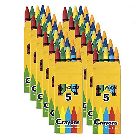 Trail maker Wholesale Bright Wax Coloring Crayons in Bulk 24 Pack, 5 Per Box in Assorted Bundle Art Sets (24 Pack) Trail maker