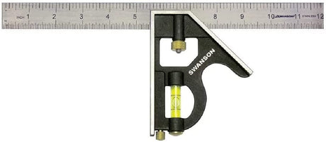 Swanson Tool Co TC132 12-Inch Combo Square with Cast Zinc Body, Stainless Steel Ruler and Brass Bolt Swanson Tool Co., Inc