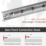 Tape Measure, 25FT Stainless Steel Measuring Tape with Double-Sided Scale Waterproof Portable Retractable Measure Ruler for Household Agricultural Ihvewuo