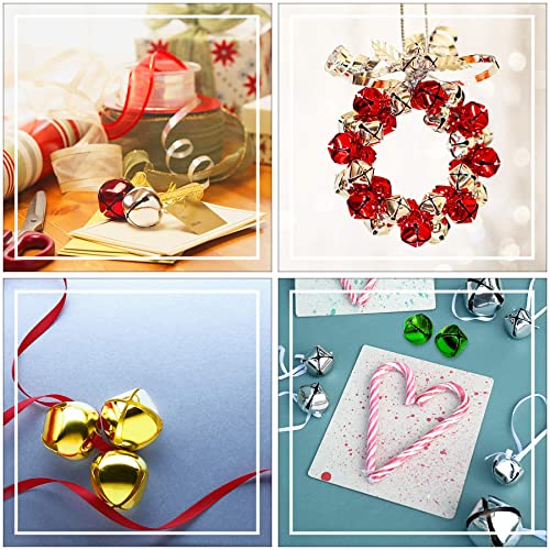 200 Pieces Augshy Jingle Bells 2/5 Inch Craft Bell Bulk for Christmas Home and Pet Decorations Xmas Decor Party Favors Supplies (Gold,Silver, Augshy