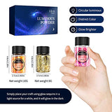 OSBANG Glow in The Dark Glitter 15 Jar - 12 Colors Glow Glitter and 3 Colors Gold Foil Flakes, High Luminous Glitter for Resin Crafts, Cosmetic, OSBANG