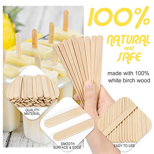 Magicfly 1000pcs Popsicle Sticks, Natural Wooden Food Grade Craft Sticks, 4-1/2 Inch Great Bulk Ice Cream Sticks for Craft Project, Home Decoration - WoodArtSupply