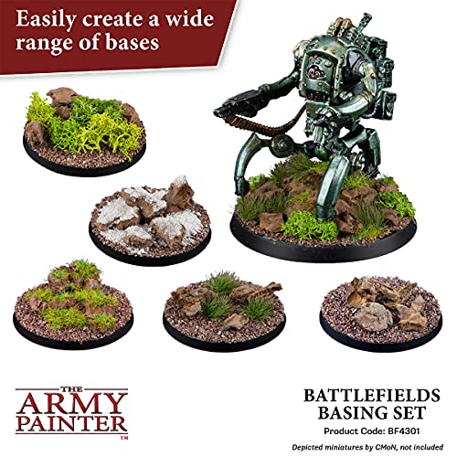 The Army Painter Battlefields Basing Set - Static Grass for Miniature Terrain Basing set - Static Grass & Free Basing Glue, Woodland Scenic Static The Army Painter
