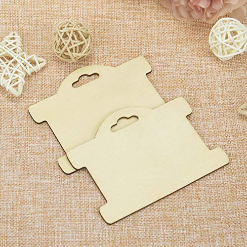 Jewelry Display Card Wood Tags Bracelet Display Cards Blank Unfinished Wood Necklace Card Holder Hanging Cards Earrings Showing Tags (3.94x2.87 in, - WoodArtSupply