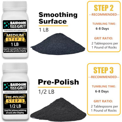 6 in 1 Rock Tumbler Grit Full Function Set – 4 Step Tumbling Grit, 1 Ceramic Refill Media, 9 Varieties Rough Rocks, Rock Tumbler Grit Polish Refill, - WoodArtSupply