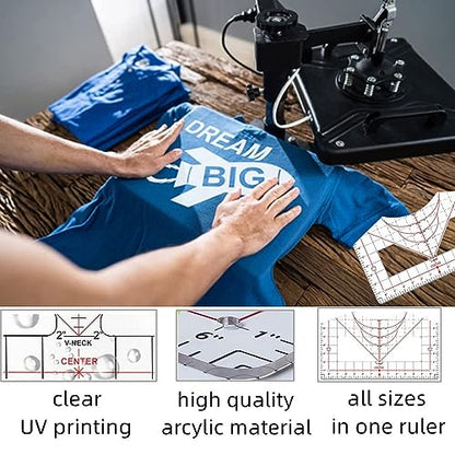 Tshirt Ruler Guide for Vinyl Alignment,Acrylic Tshirt Ruler for Center Design,Tshirt Measurement Tool for Heat Press,Sublimation,Heat Transfer, Heat - WoodArtSupply