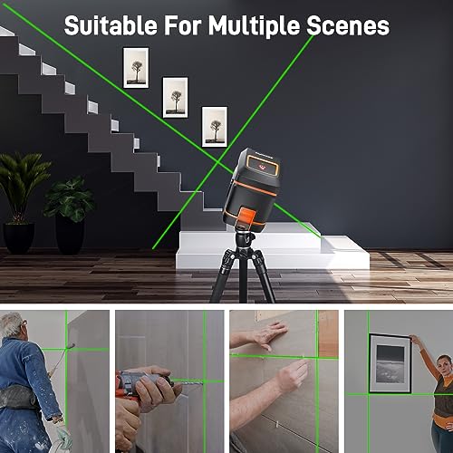 Laser Level GOCHIFIX Self Leveling Cross Line Laser 100ft Green Cross Laser Level with Manual Mode IP54 Waterproof for Picture Hanging and GOCHIFIX