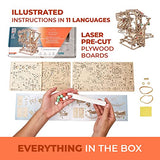 UGEARS Marble Run Chain Hoist - Engaging 3D Wooden Puzzle with Rubber Band Motor UGEARS
