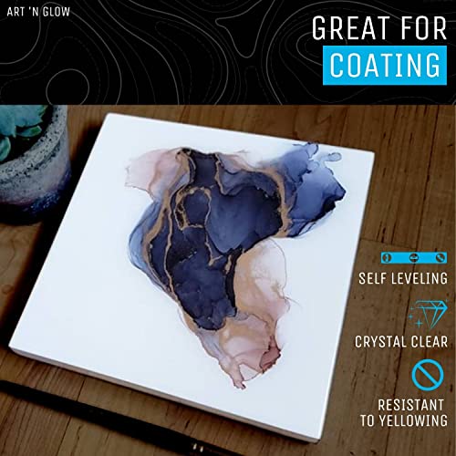 Art ‘N Glow Epoxy Resin for Clear Casting and Coating - 1 Gallon Kit - Perfect for Molds, Crafts, Tumblers, Jewelry, Wood - Food Safe, Non Yellowing, - WoodArtSupply