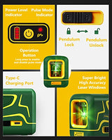 APEXFORGE X1C Cross Line Laser Level, with Rechargeable Battery, 100ft Green Beam, Self-Leveling, Vertical and Horizontal Line, Pulse Mode, 360° APEXFORGE