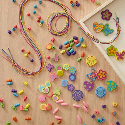 Melissa & Doug Created by Me! Bead Bouquet Deluxe Wooden Bead Set With 220+ Beads for Jewelry-Making, for 4+ years, Multicolor, 9½ - WoodArtSupply