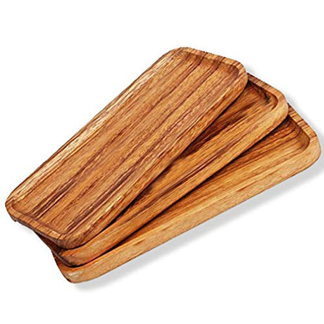 Wooden Serving Tray and Platters Dishwasher Safe Set of 3 Unfinished Wooden Platters Party Plates Bar Plate Wooden TV Trays Fruit Serving Food Board wood tray