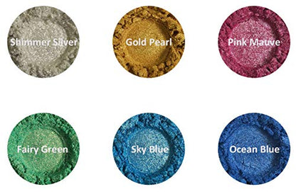 Pigment Mica Powder 12 Colors 10g/0.35oz Mica Powder Set Metallic Effect for Epoxy Resin Kit Color Pigment Soap Making Paint Nail Polish Makeup