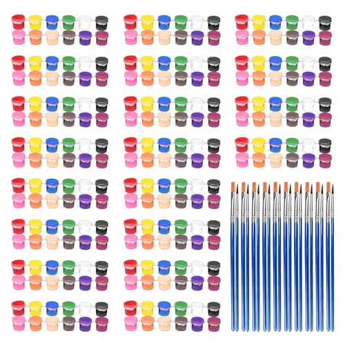 280 Pcs Washable Paint for Kids Arts and Crafts, 20 Gouache Watercolor Paint Sets of 12 Colors for Party Classroom Painting Supplies, 20 Flat and 20