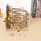 Hallisun 3D Wooden Puzzles for Adults, Rollercoaster Marble Maze Run Model DIY Building Kits Block Craft, Mechanical Gear Kit Hobbies Toys Valentines Hallisun