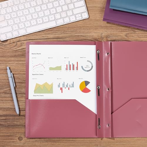 Mr. Pen- Plastic Folders with Pockets and Prong, 5 Pack, Assorted Colors, Pocket Folders, Folders with Prongs, File Folders with Fasteners, 2 Pocket Mr. Pen
