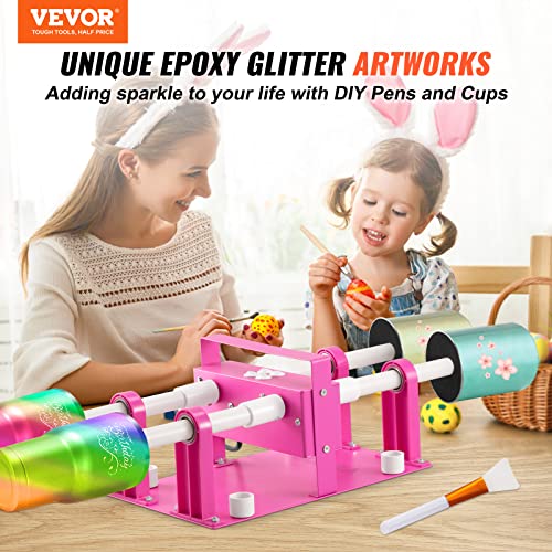 VEVOR 4 Cup Turner for Crafts Tumbler, Multiple Tumbler Turner DIY Glitter Epoxy Resin Tumblers, Epoxy Pen Turner Attachment w/Silent UL Motor - WoodArtSupply