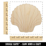 Scallop Seashell Beach Shell Unfinished Wood Shape Piece Cutout for DIY Craft Projects - 1/4 Inch Thick - 6.25 Inch Size Sniggle Sloth