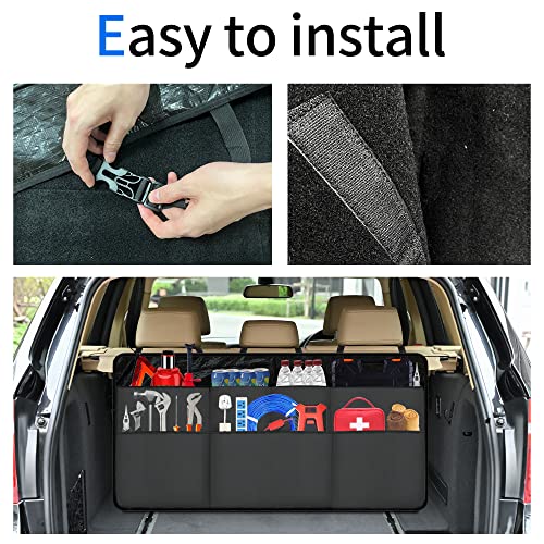 Orionstar Car Trunk Organizer, Large Back Seat Organizer With 7 Pockets, Waterproof Material, Hanging Trunk Organizer With Adjustable Straps, Automotive Interior Accessories for Auto SUV Vehicle