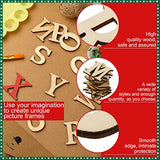 Hicarer 52 Pieces 1.8 Inch Capital Wooden Letters, Wood Alphabet Letters for Crafts, Wood Letters Sign Decoration, Unfinished Wooden Craft Letters Hicarer