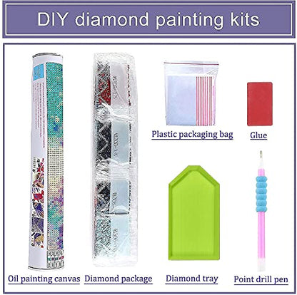 Flower Diamond Painting Kits, 5D Diamond Art Kits Full Drill Diamond Painting Kits for Adults, Painting with Diamonds Arts and Crafts for Adults