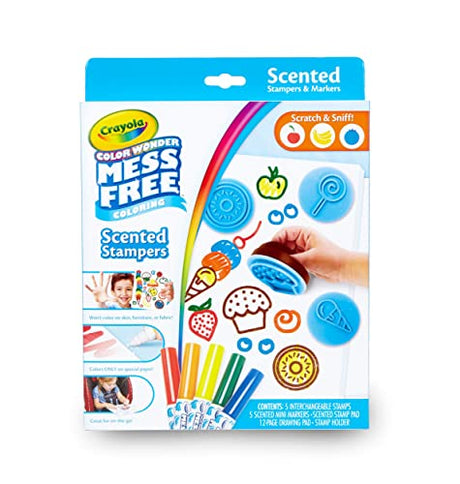 Crayola Color Wonder Scented Markers & Stamps Set, Mess Free Coloring for Toddlers, Gifts for Kids 3+ Crayola