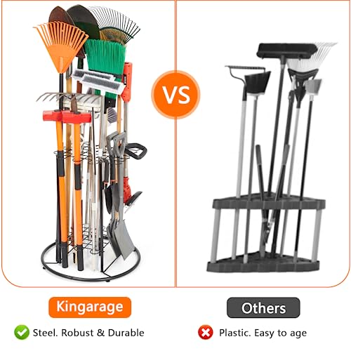 Garage Storage, Tool Storage Rack, Garage Organization, Organizes up to 40 Long-Handled Tools, Yard Tool Holder Organizer for Garage, Garden, Shed Kingarage