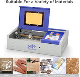 Monport 40W 2.0 Laser Engraver (8" X 12"), Lightburn Compatible CO2 Laser Engraver & Cutter with Adjustable Laser Head, Air Assist, Red Dot Guidance, Monport