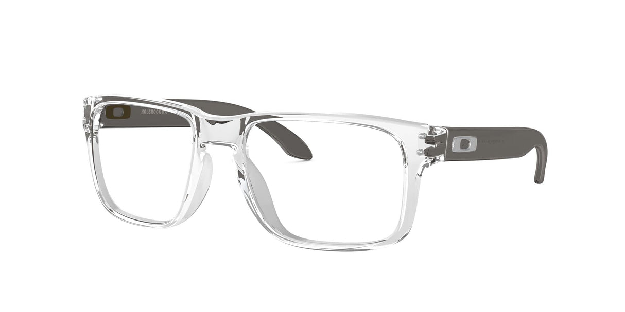 Oakley Men's Ox8156 Holbrook Rx Square Prescription Eyeglass Frames, Polished Clear/Demo Lens, 56 mm Oakley