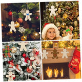 Yardenfun 20 Sets Wooden Hang Tag Xmas Gingerbread Tags Unpainted Xmas Cutouts Unfinished Gingerbread Cutout Xmas Wooden Gift Tags Gingerbread Wood Yardenfun