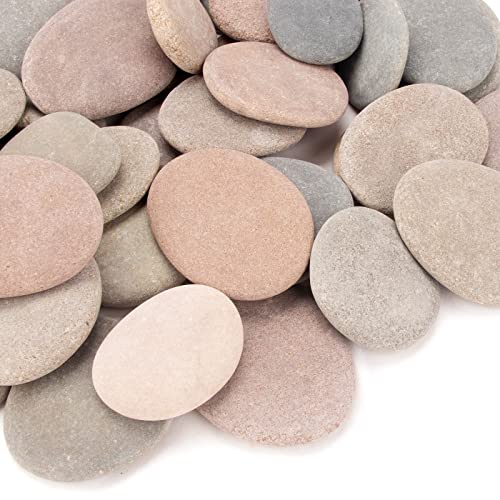 [About 97 PCS - 105 PCS](18 Pounds) Painting Rocks,2.33"-3.72" River Rocks,DIY Rocks,Flat Rocks,Craft Rocks,Natural Stones - WoodArtSupply