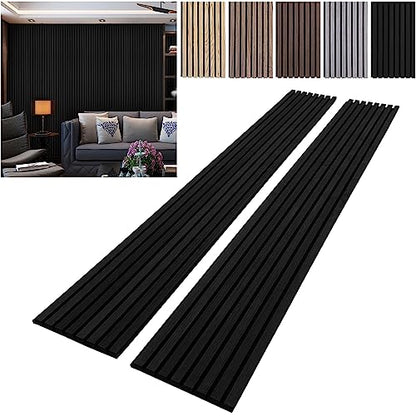 YLL YLL Wood Wall Panels Acoustic Wall Panels for Interior Wall Decoration Two 94.68" x 12.79" Wood Slat Sall Paneling 3D soundproof Wall Panels Wood - WoodArtSupply