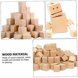 Operitacx 50pcs Wooden Cube Unfinished Wooden Blocks Natural Wood Cube Photo Blocks DIY Stacking Toy Blank Puzzle Wood Squares Mini Toy Wood Cubes Operitacx