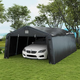 Outsunny 12' x 20' Heavy Duty Carport, Portable Garage Canopy Tent with 2 Ventilation Windows and Large Door, for Car, Truck, Boat, Motorcycle, Bike, Outsunny