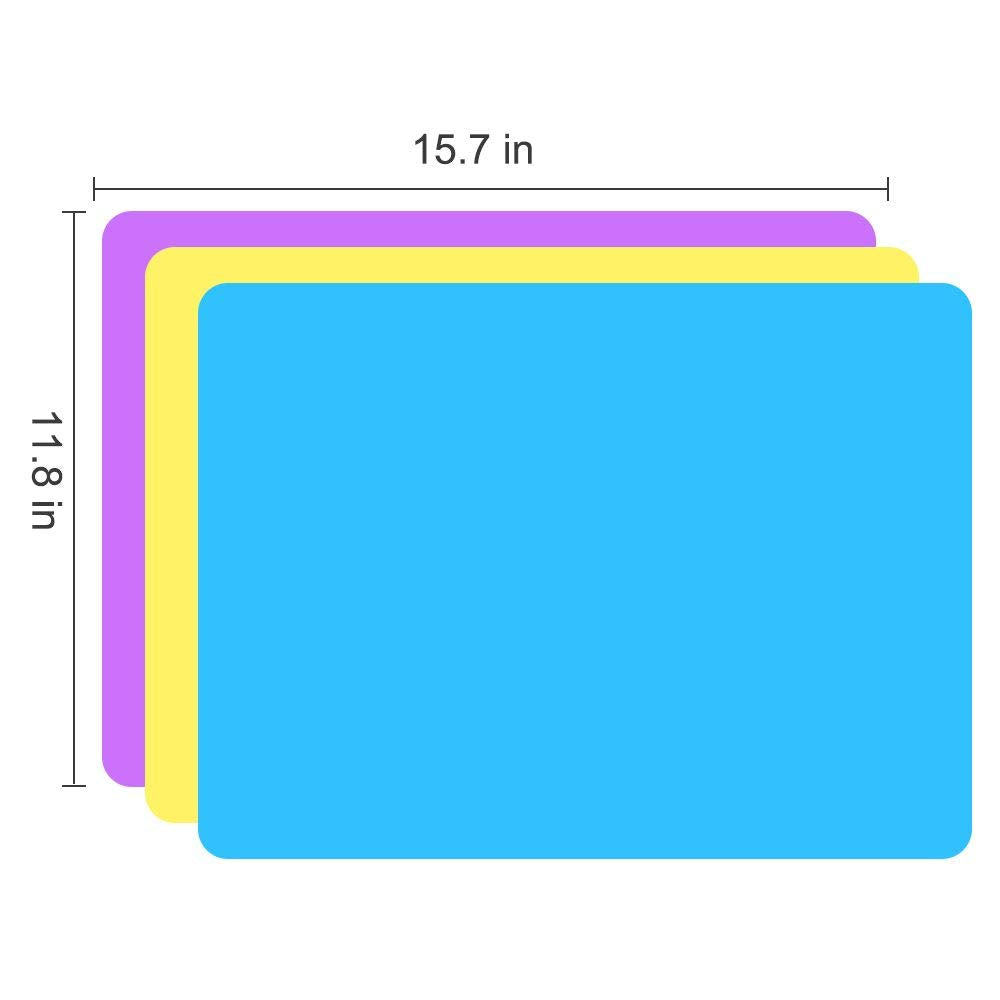 3 Pack Silicone Mat Large Silicone Sheets for Crafts, Resin Casting Molds Mat Silicone Placemat 15.7” x 11.8" - WoodArtSupply