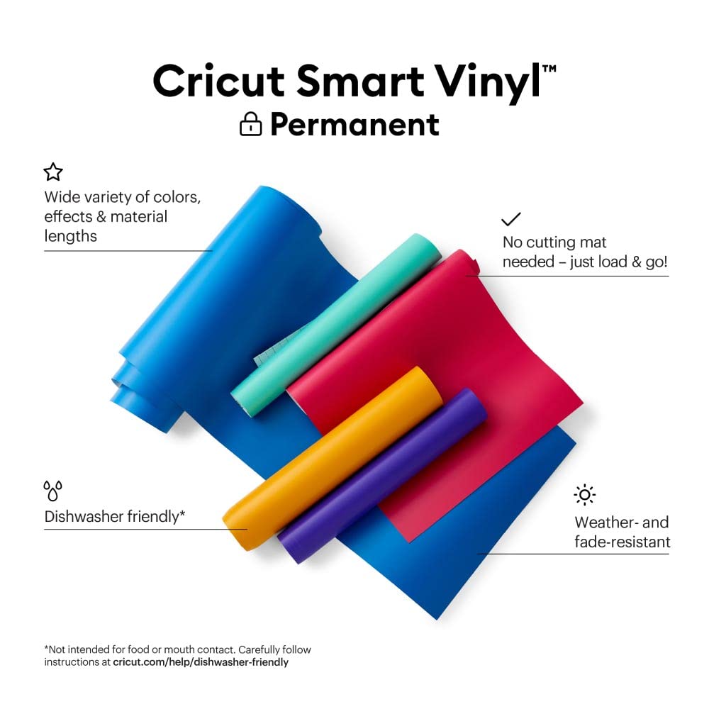 Cricut Smart Permanent Vinyl (13in x 3ft, Light Pink) for Explore and Maker 3 - Matless cutting for long cuts up to 12ft Cricut