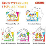 Shuttle Art Dot Markers, 14 Colors Bingo Daubers with 135 Patterns, 5 Activity Books, Educational Set with Art Activities,Non-Toxic Washable Coloring Shuttle Art