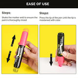 Arrtx Acrylic Jumbo Markers 10mm Broad Tips Acrylic Paint Pens for Stone, Glass, Easter Egg, Wood and Fabric Painting-No Toxic,No Odor Arrtx